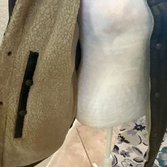 Cripple Creek Men’s L Brown Leather Jacket Sherpa Collar Conceal & Carry NWT - Picture 4 of 10